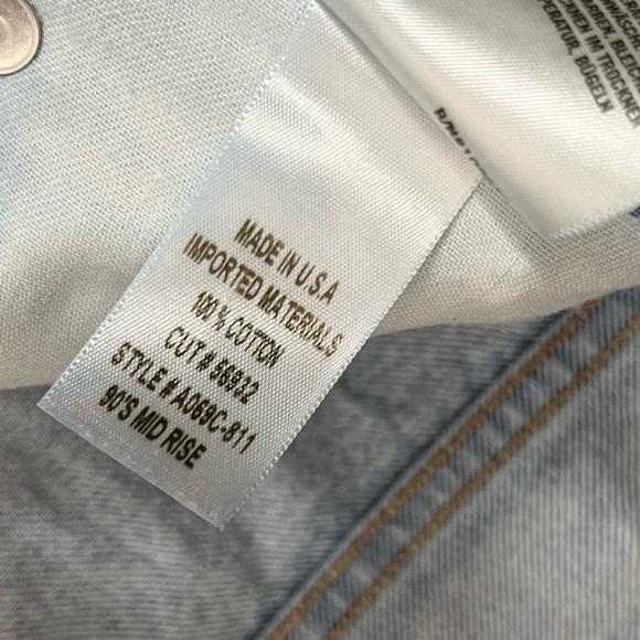 Agolde 90s Mid Rise Loose Fit Distressed Blue Jeans Size 26 - Picture 9 of 10